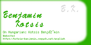 benjamin kotsis business card